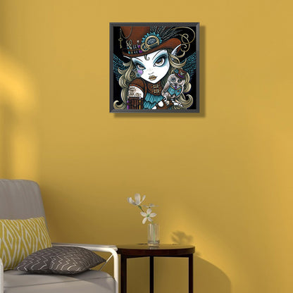 Dark Mechanic Girl - Full Round Drill Diamond Painting 30*30CM