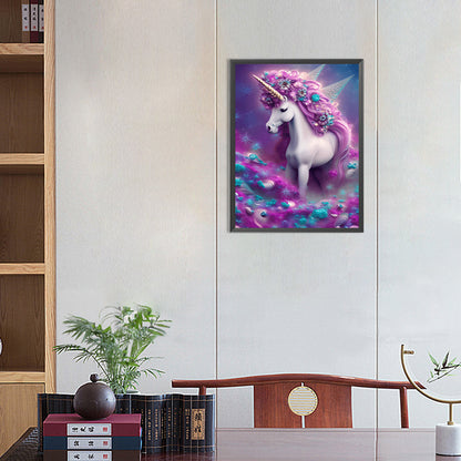 Fantasy Unicorn - Full Round Drill Diamond Painting 30*40CM