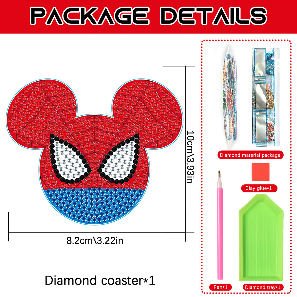 DIY Diamond Painting Coasters Mickey Kit Cartoon Coasters for Adults Kids