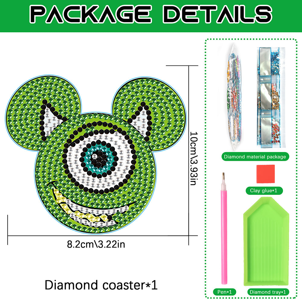 DIY Diamond Painting Coasters Mickey Kit Cartoon Coasters for Adults Kids