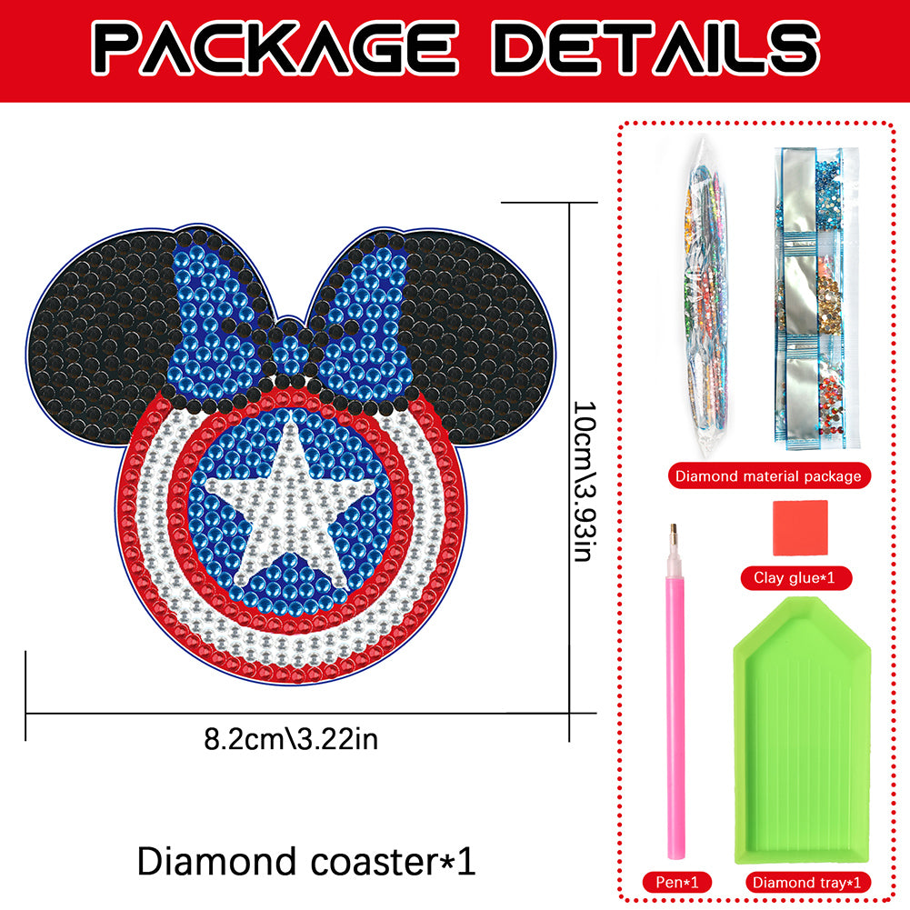 DIY Diamond Painting Coasters Mickey Kit Cartoon Coasters for Adults Kids