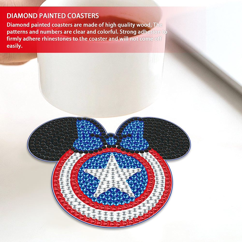 DIY Diamond Painting Coasters Mickey Kit Cartoon Coasters for Adults Kids