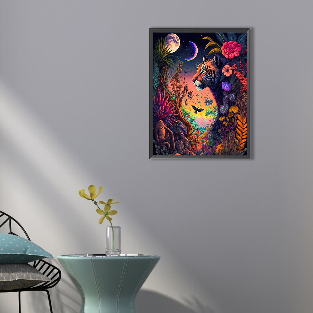 Jungle Leopard - Full Round Drill Diamond Painting 40*50CM