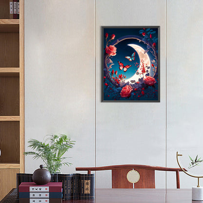 Moon Butterfly - Full Round Drill Diamond Painting 30*40CM