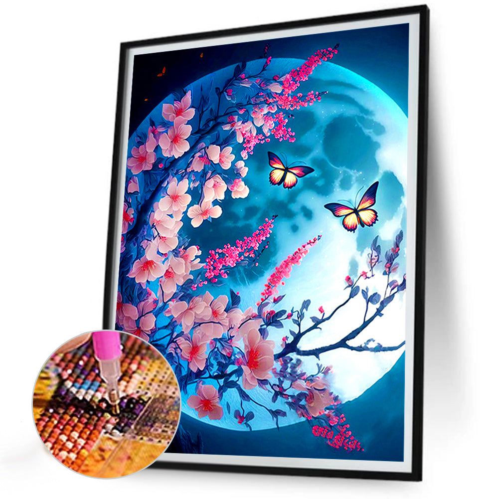 Moon Butterfly - Full Round Drill Diamond Painting 30*40CM