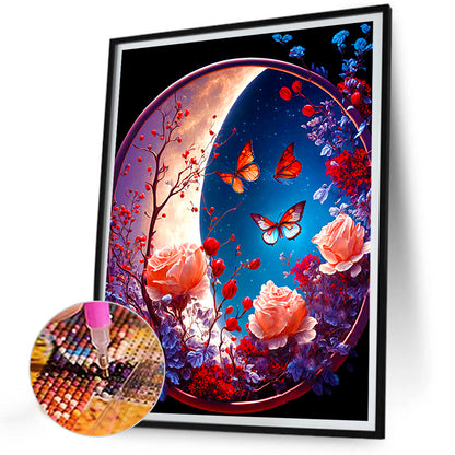 Moon Butterfly - Full Round Drill Diamond Painting 30*40CM