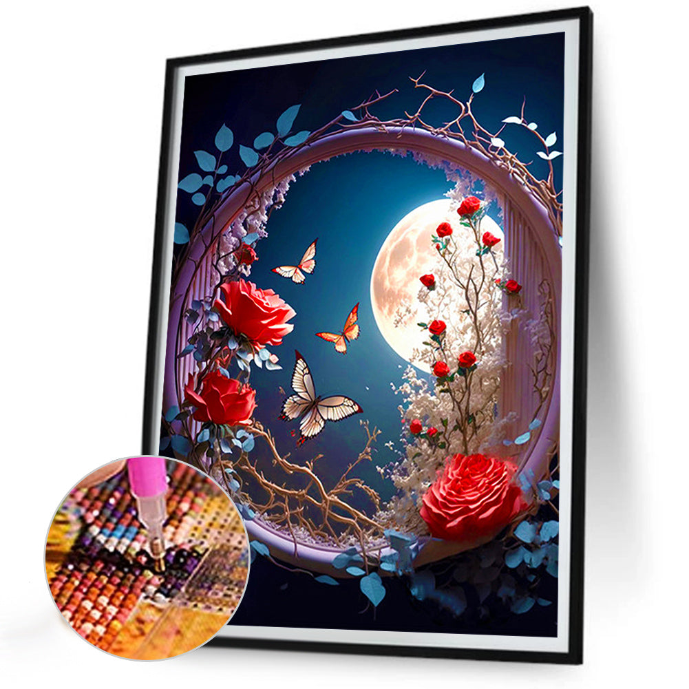 Moon Butterfly - Full Round Drill Diamond Painting 30*40CM