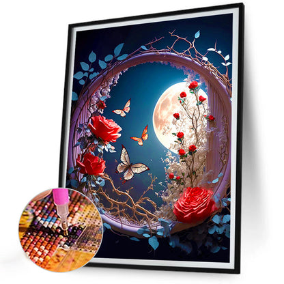 Moon Butterfly - Full Round Drill Diamond Painting 30*40CM