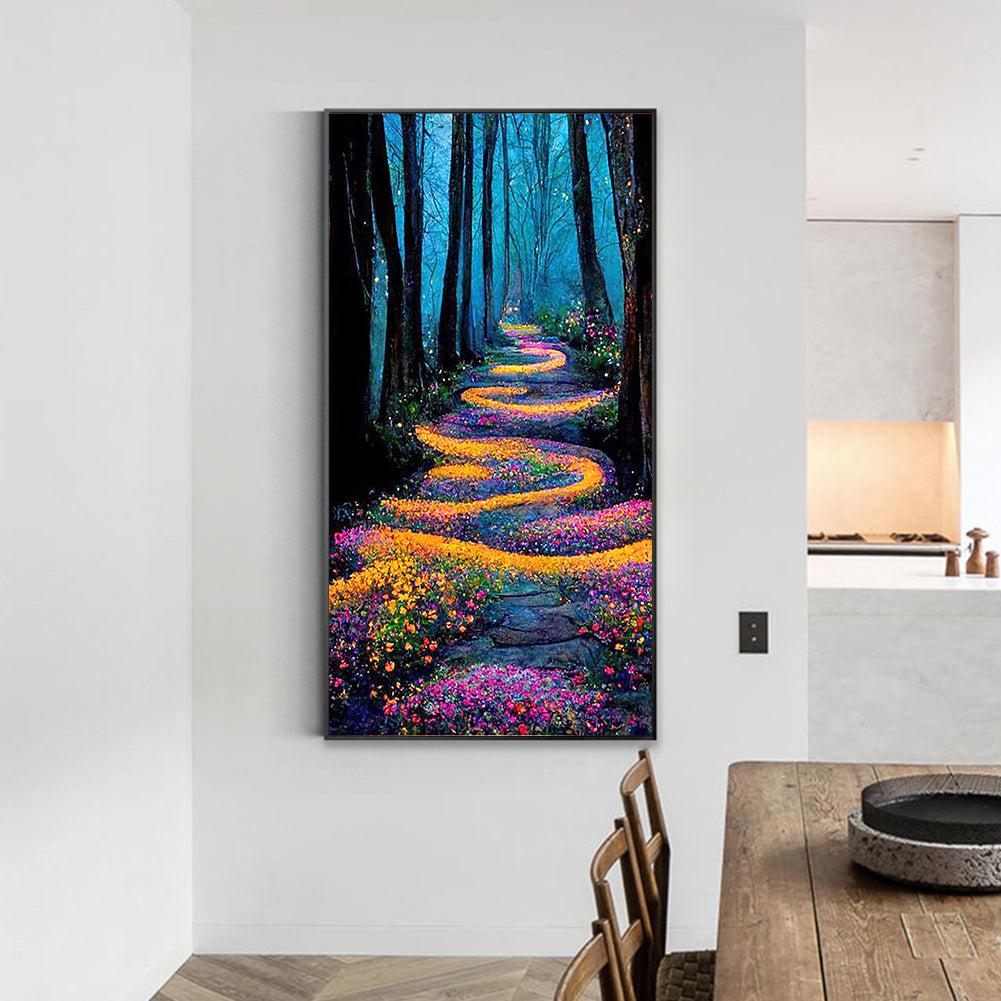 Forest Flower Path - Full Round Drill Diamond Painting 40*70CM