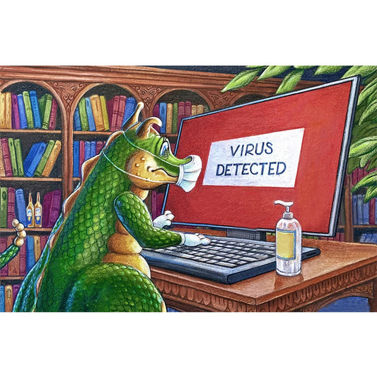 Crocodile Wearing A Mask - Full Round Drill Diamond Painting 50*30CM