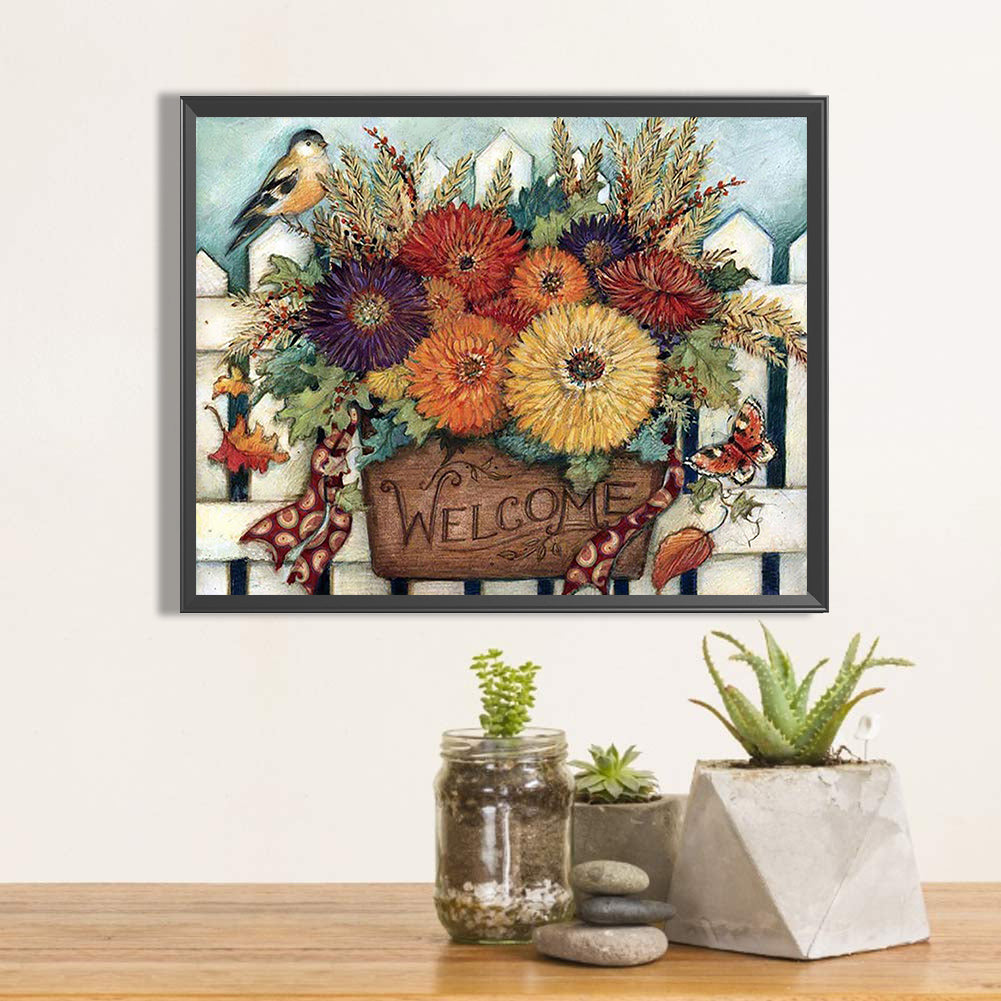 Flower Basket - Full Round Drill Diamond Painting 60*50CM