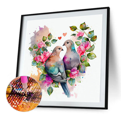 Pigeons And Birds - Full Round Drill Diamond Painting 30*30CM