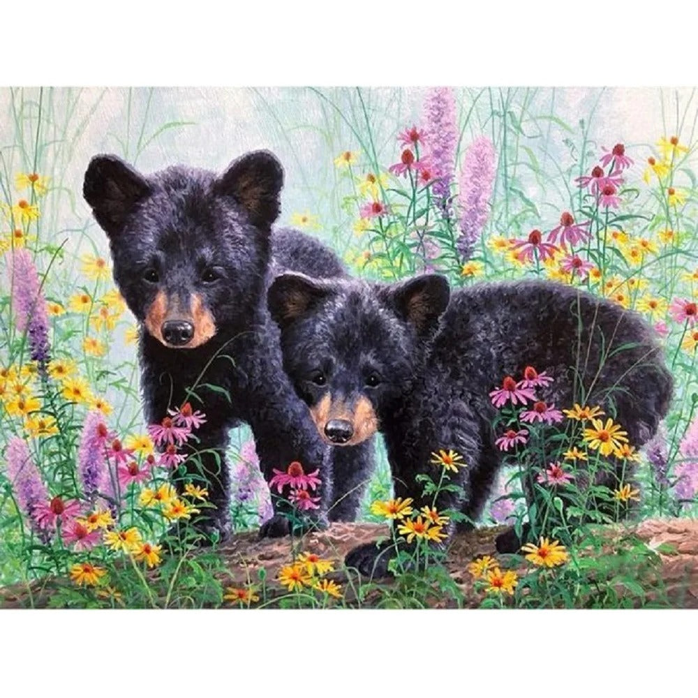 Forest Black Bear - Full Round Drill Diamond Painting 40*30CM