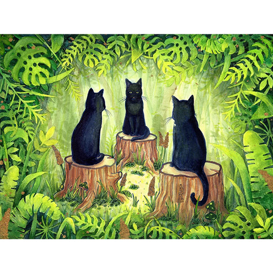 Cat Cat - Full Square Drill Diamond Painting 40*30CM