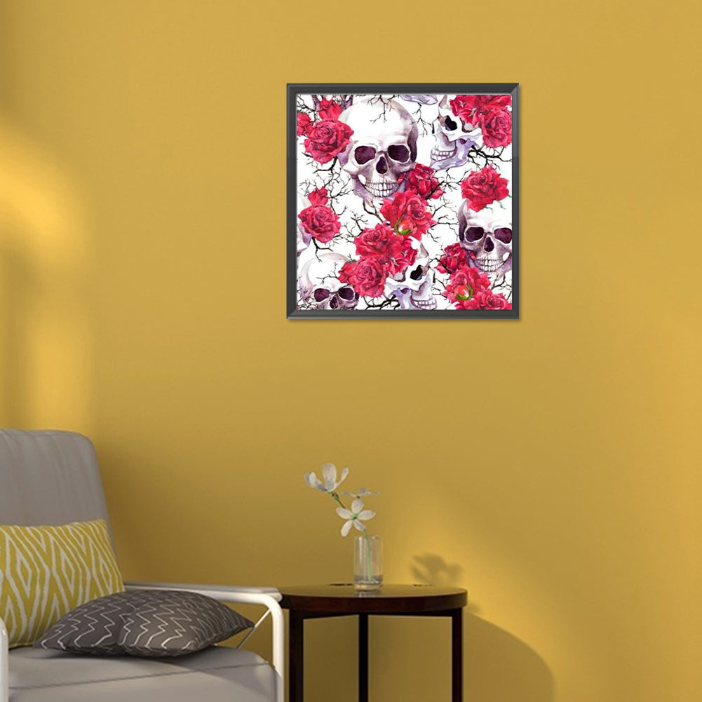 Rose Skull - Full Round Drill Diamond Painting 30*30CM