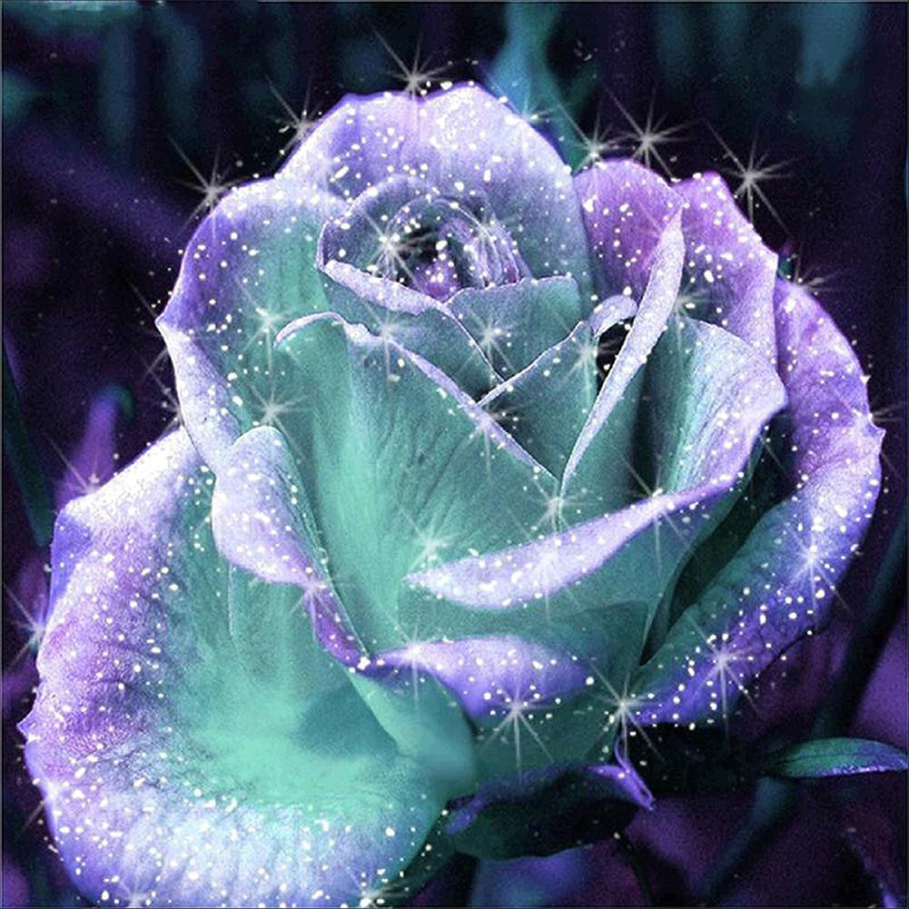 Blue Rose - Full Square Drill Diamond Painting 50*50CM