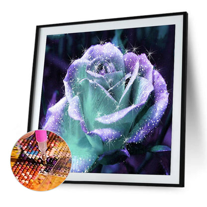 Blue Rose - Full Square Drill Diamond Painting 50*50CM