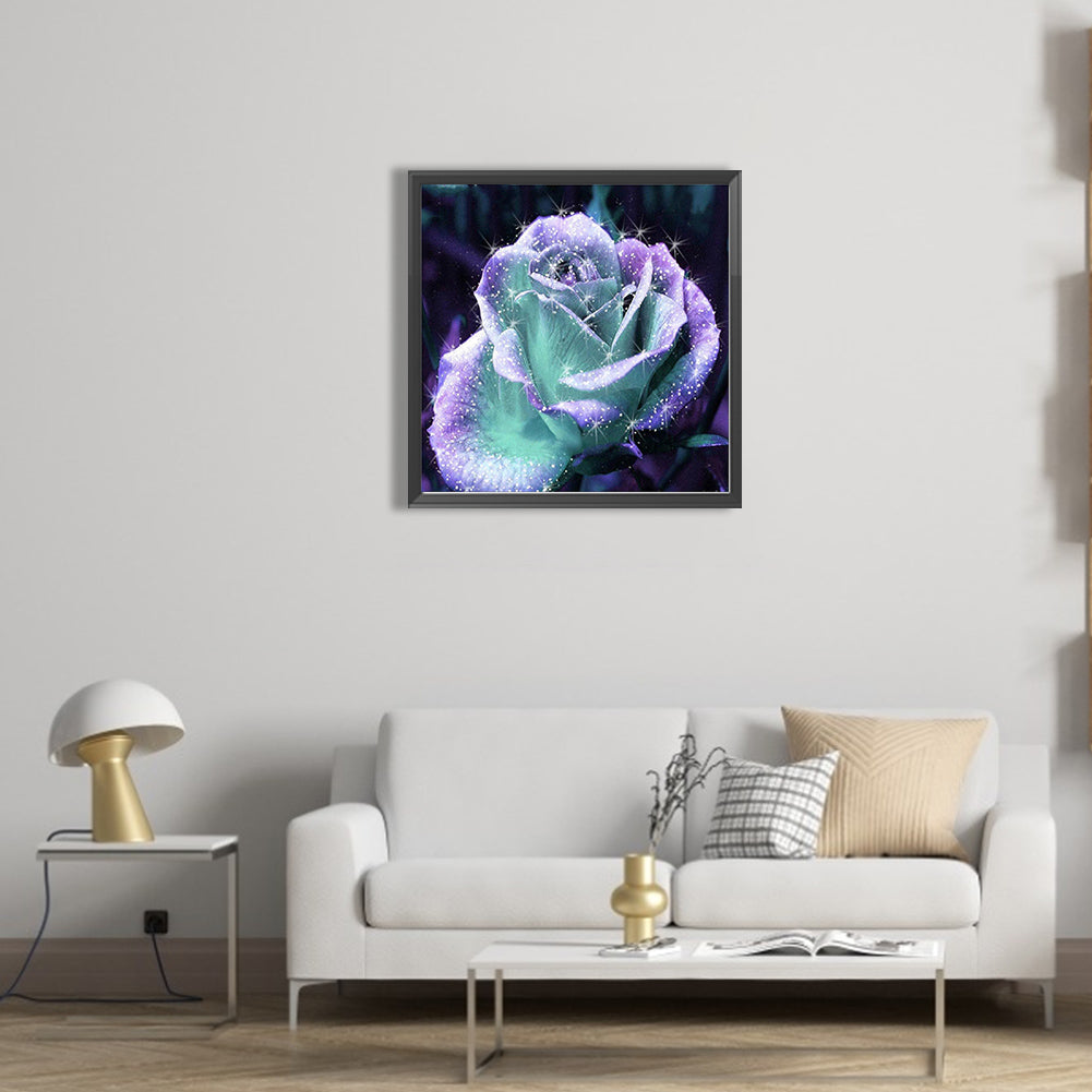 Blue Rose - Full Square Drill Diamond Painting 50*50CM