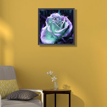 Blue Rose - Full Square Drill Diamond Painting 50*50CM