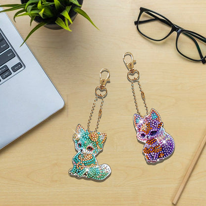 6pcs Diamond Art Keychains Diamond Mosaic Kit DIY Gem Keychains Lady Bag Pendant