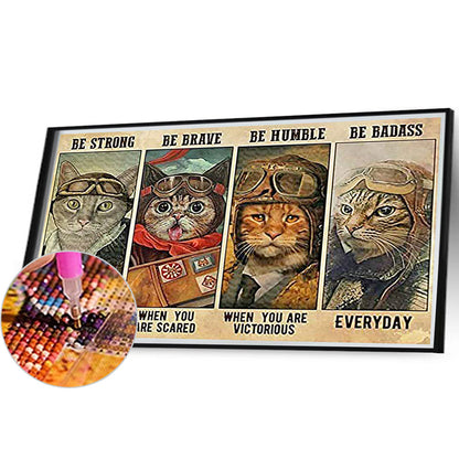 Pilot Cat - Full Round Drill Diamond Painting 35*55CM