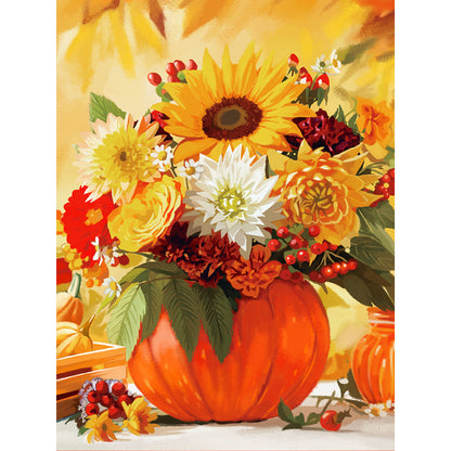 Sunflower Flower - Full Round Drill Diamond Painting 30*40CM