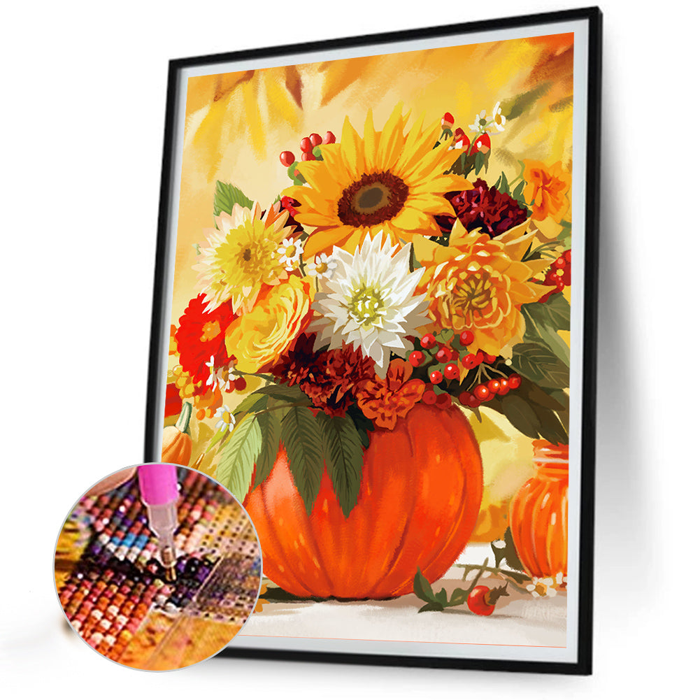 Sunflower Flower - Full Round Drill Diamond Painting 30*40CM