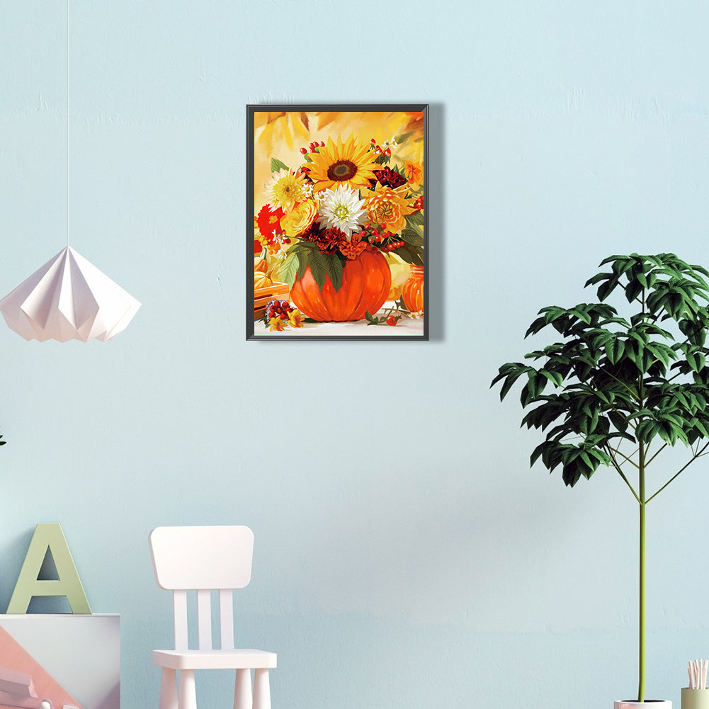 Sunflower Flower - Full Round Drill Diamond Painting 30*40CM