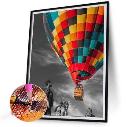 Hot Air Balloon And Traveler - Full Round Drill Diamond Painting 30*40CM