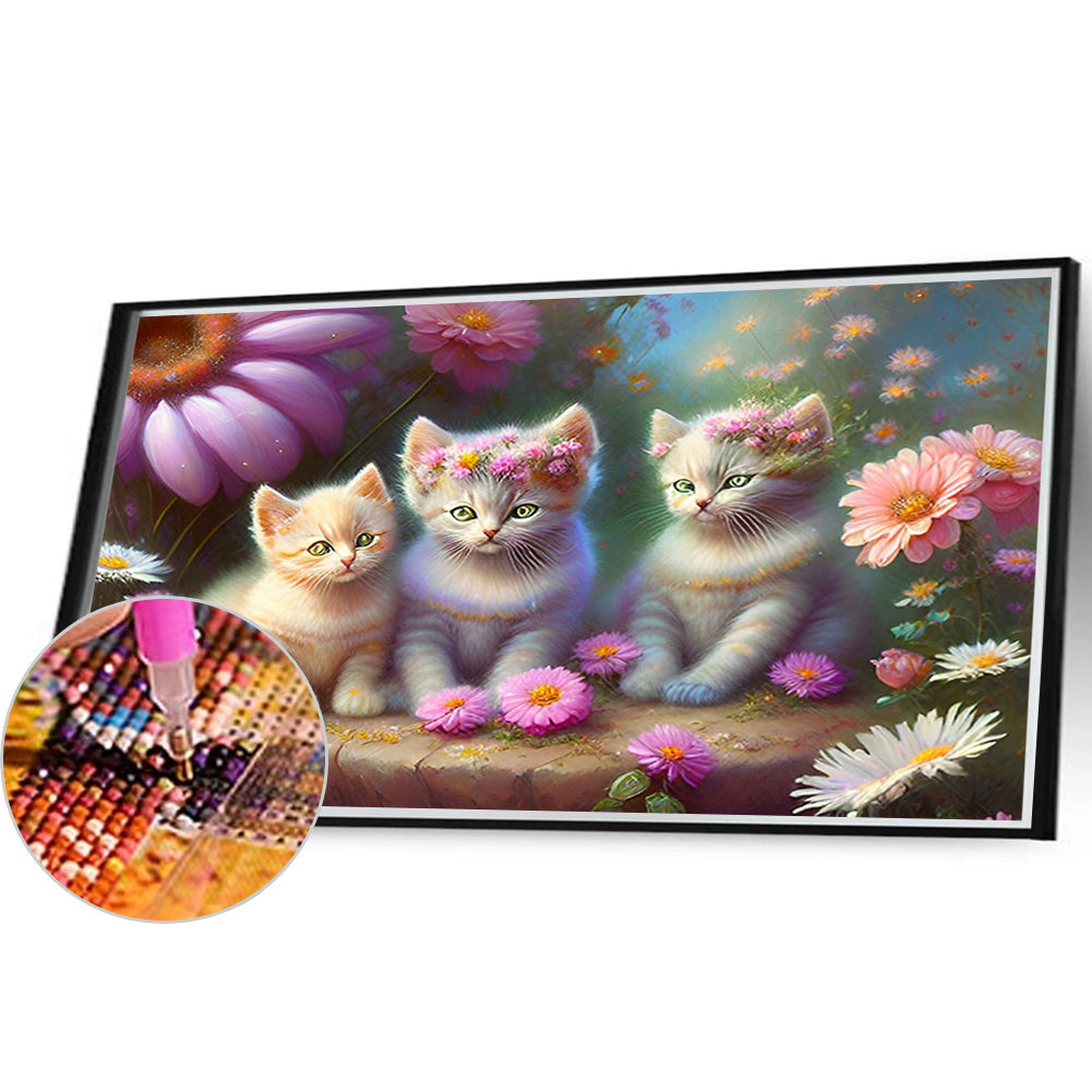 Cat Party - Full Round Drill Diamond Painting 40*30CM