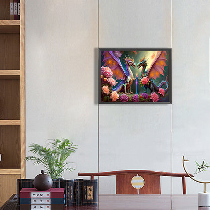 Married Dinosaur - Full Round Drill Diamond Painting 40*30CM