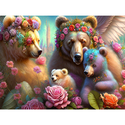 Bear Family - Full Round Drill Diamond Painting 40*30CM