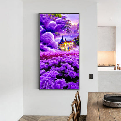 Dream Purple House - Full Square Drill Diamond Painting 40*70CM