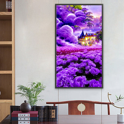 Dream Purple House - Full Square Drill Diamond Painting 40*70CM
