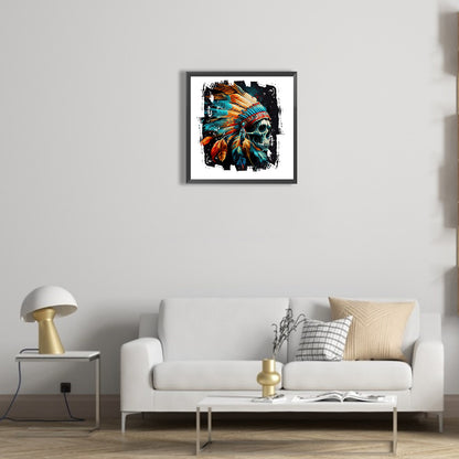 Indian Skull - Full Round Drill Diamond Painting 30*30CM