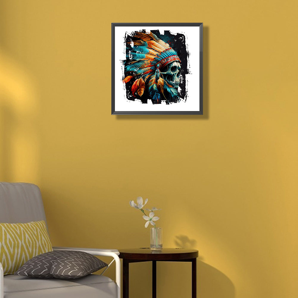 Indian Skull - Full Round Drill Diamond Painting 30*30CM