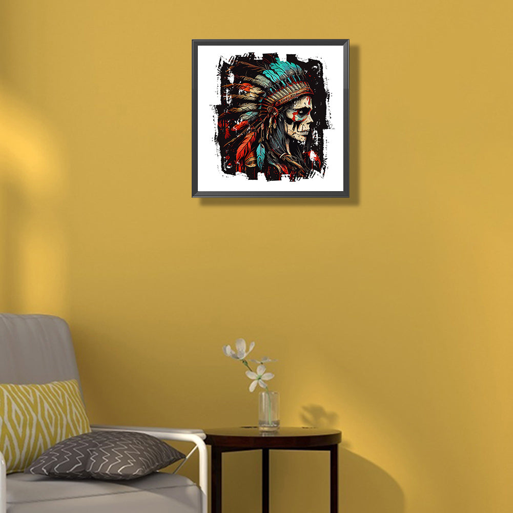 Indian Skull - Full Round Drill Diamond Painting 30*30CM