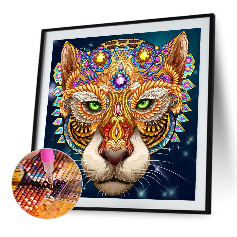 Tiger Head - Full Round Drill Diamond Painting 30*30CM