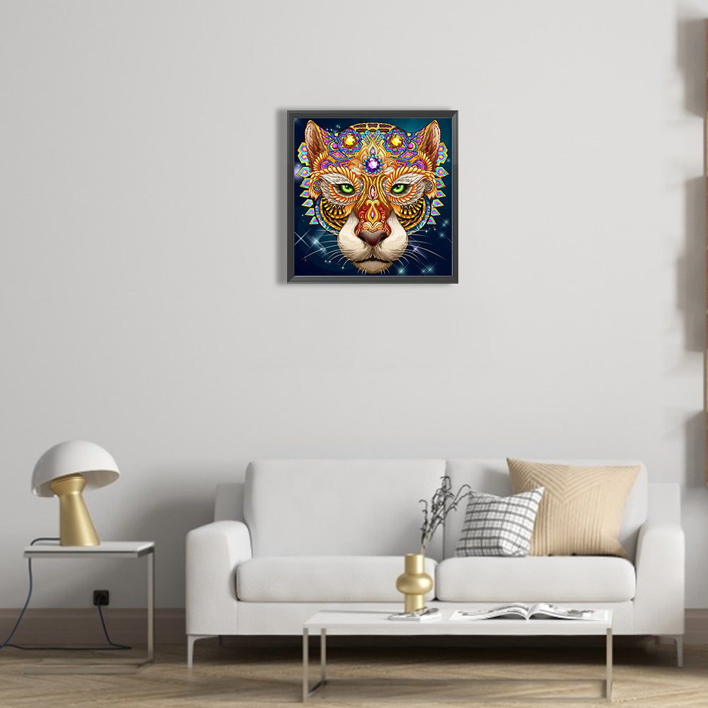 Tiger Head - Full Round Drill Diamond Painting 30*30CM