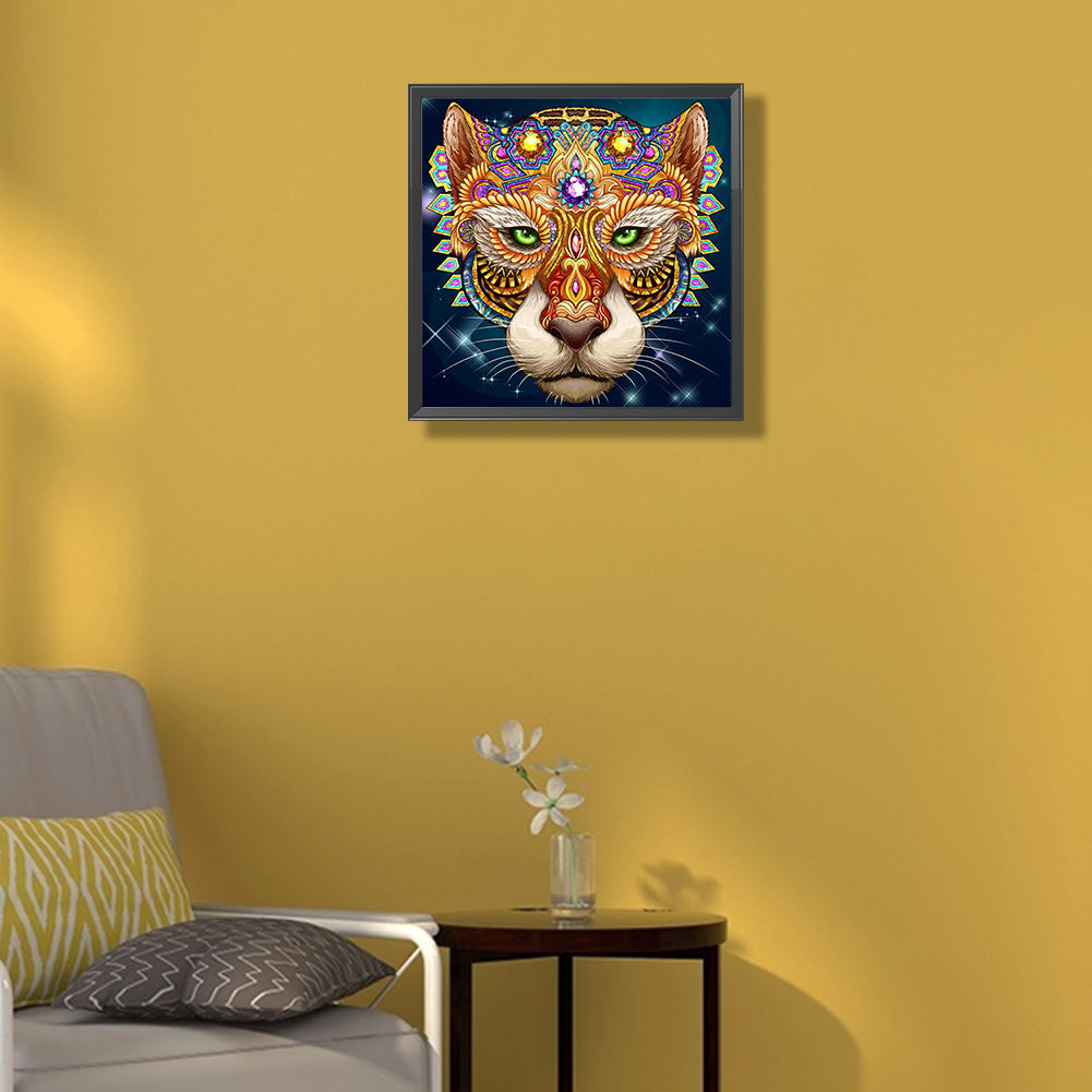 Tiger Head - Full Round Drill Diamond Painting 30*30CM