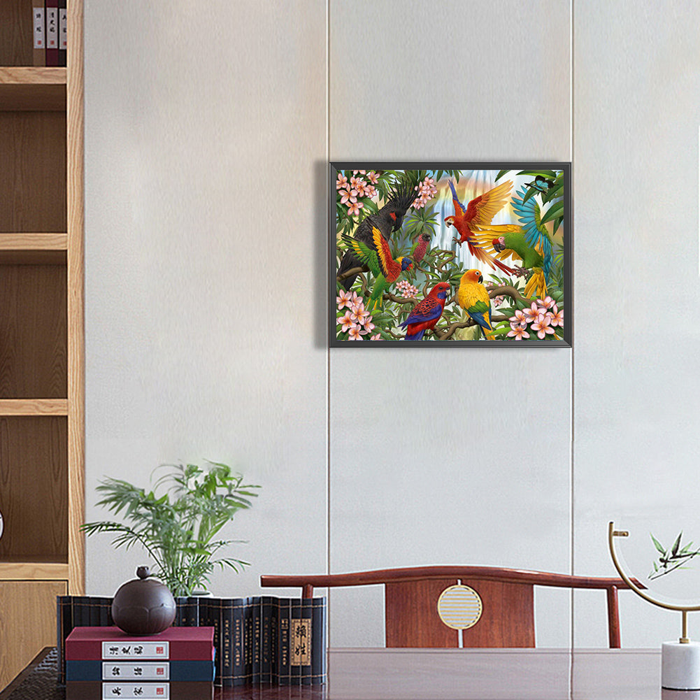 Flowers And Birds - Full Round Drill Diamond Painting 40*30CM