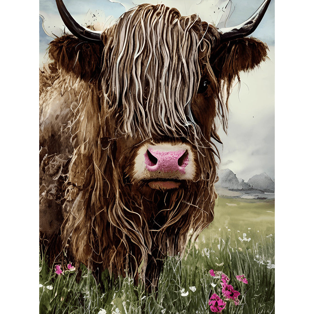 Highland Yak - Full Round Drill Diamond Painting 30*40CM