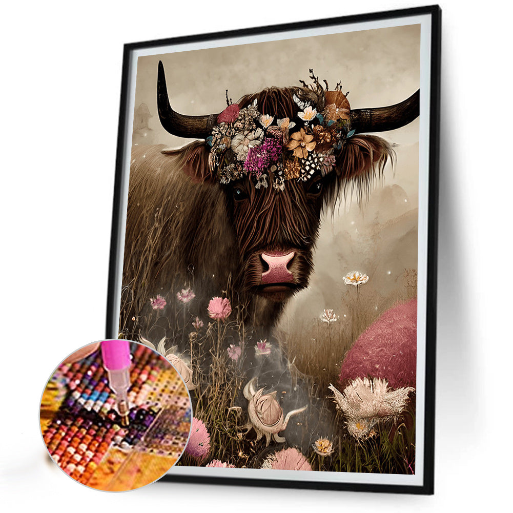 Highland Yak - Full Round Drill Diamond Painting 30*40CM