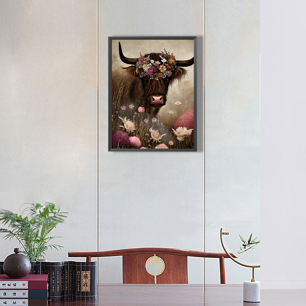 Highland Yak - Full Round Drill Diamond Painting 30*40CM