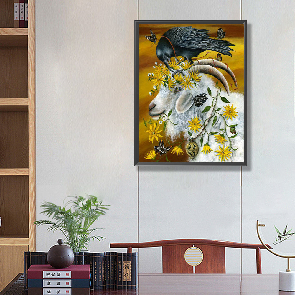 Crow And Goat - Full Square Drill Diamond Painting 40*50CM