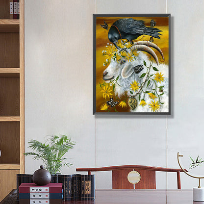 Crow And Goat - Full Square Drill Diamond Painting 40*50CM