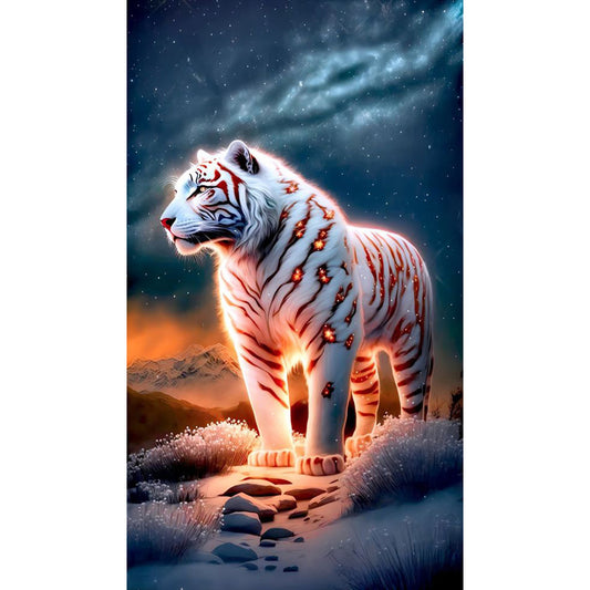 White Tiger - Full Square Drill Diamond Painting 40*70CM