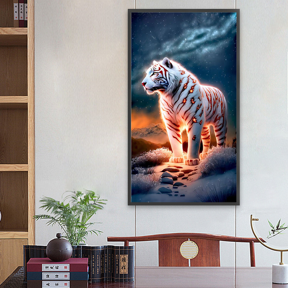 White Tiger - Full Square Drill Diamond Painting 40*70CM