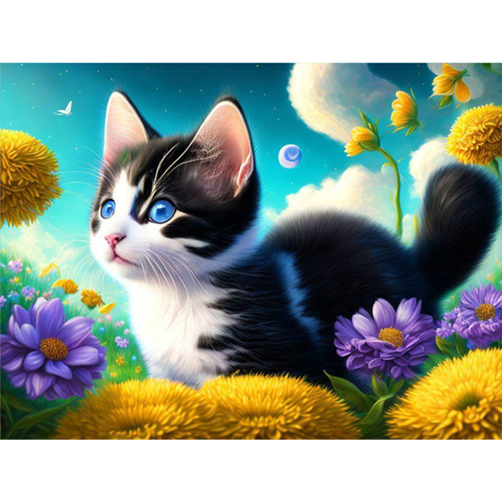 Chasing Cat - Full Round Drill Diamond Painting 40*30CM