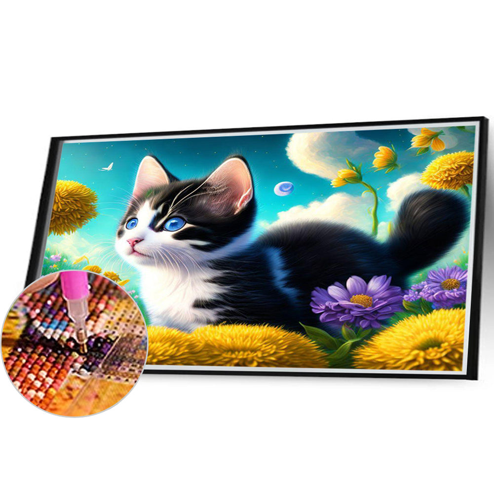 Chasing Cat - Full Round Drill Diamond Painting 40*30CM